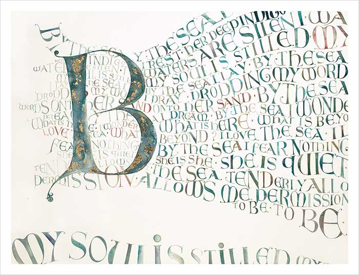 By The Sea:   Calligraphy art print